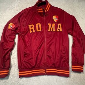 Y2K Infinity AS Roma Italy Track Jacket M Burgundy Full Zip Football Soccer